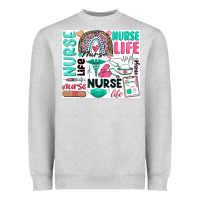 Heather Grey nurse life Heavyweight Sweatshirt - Zillion Design Studio