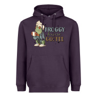 Plum froggy before coffee Heavyweight Hoodie - MaliasSmallBusiness