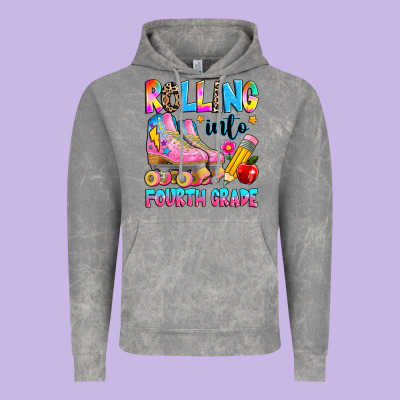 Rolling Into Fourth Grade Vintage Hoodie Designed By Texasbilliewilder
