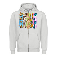 Dove Grey easter bunny butterfly daisy and sunflower with cowhide and  leopard b Zipper Hoodie - Artiststas