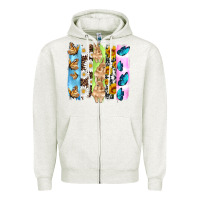Oatmeal Heather easter bunny butterfly daisy and sunflower with cowhide and  leopard b Zipper Hoodie - Artiststas