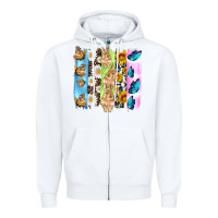 White easter bunny butterfly daisy and sunflower with cowhide and  leopard b Zipper Hoodie - Artiststas