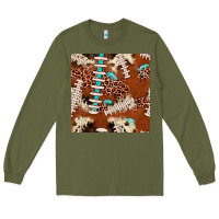 Army Green football leopard gemstone seamless pattern Long Sleeve Tee - JahusDesignShop