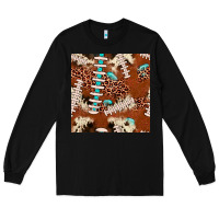 Black football leopard gemstone seamless pattern Long Sleeve Tee - JahusDesignShop