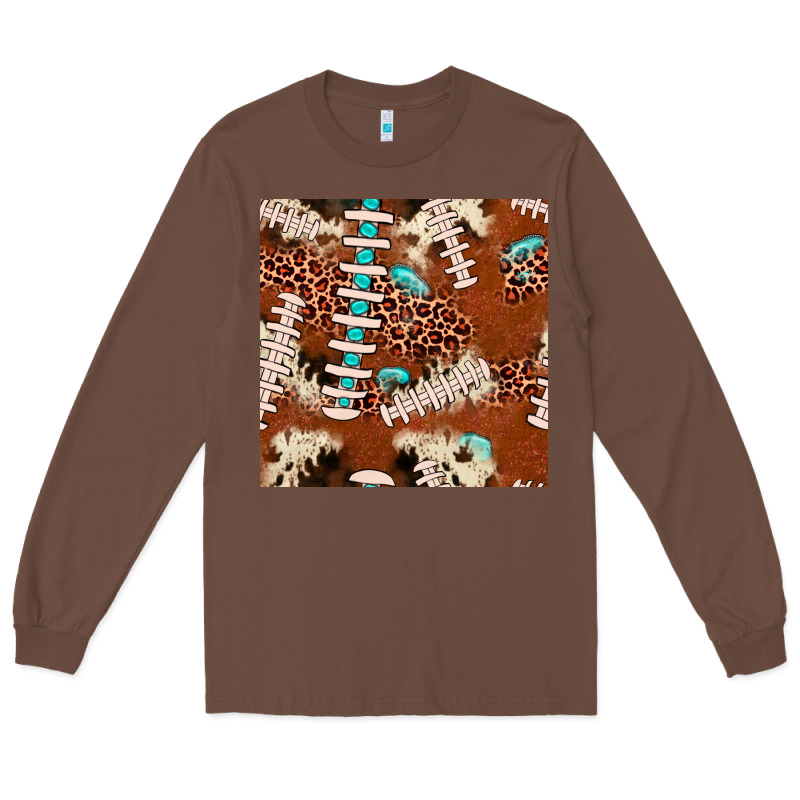 Football Leopard Gemstone Seamless Pattern Long Sleeve Tee by JahusDesignShop | Teevron