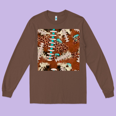 Football Leopard Gemstone Seamless Pattern Long Sleeve Tee Designed By Jahusdesignshop