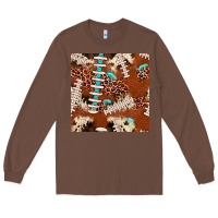 Chestnut football leopard gemstone seamless pattern Long Sleeve Tee - JahusDesignShop