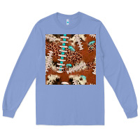 Colony Blue football leopard gemstone seamless pattern Long Sleeve Tee - JahusDesignShop