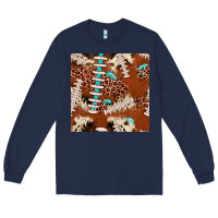Navy football leopard gemstone seamless pattern Long Sleeve Tee - JahusDesignShop