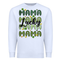 White lucky mama Premium Sweatshirt - MaliasSmallBusiness