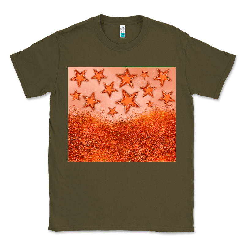Orange Glitter Star Classic Tee by JahusDesignShop | Teevron