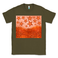 Army Green orange glitter star Classic Tee - JahusDesignShop