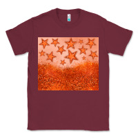 Burgundy orange glitter star Classic Tee - JahusDesignShop