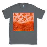 Charcoal Heather orange glitter star Classic Tee - JahusDesignShop