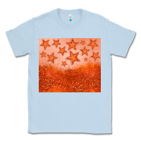 Dusty Blue orange glitter star Classic Tee - JahusDesignShop