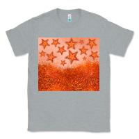 Heather Grey orange glitter star Classic Tee - JahusDesignShop