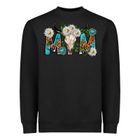 Black mom with bull skull Heavyweight Sweatshirt - texasbilliewilder
