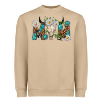 Mushroom mom with bull skull Heavyweight Sweatshirt - texasbilliewilder