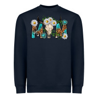 Mom With Bull Skull Heavyweight Sweatshirt | Teevron