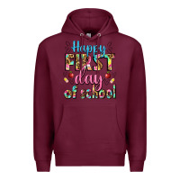 Burgundy happy first day of school Premium Hoodie - BundleAndBundleShop