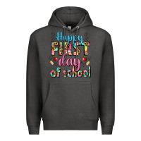 Charcoal Heather happy first day of school Premium Hoodie - BundleAndBundleShop