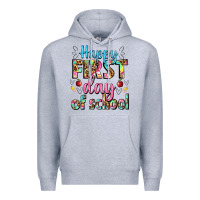 Heather Grey happy first day of school Premium Hoodie - BundleAndBundleShop