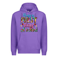 Purple happy first day of school Premium Hoodie - BundleAndBundleShop