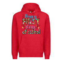 Red happy first day of school Premium Hoodie - BundleAndBundleShop
