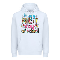 White happy first day of school Premium Hoodie - BundleAndBundleShop