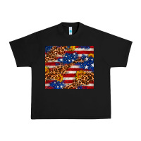 Black 4th of July USA flag leopard sunflower 20oz tumble Urban Heavy Tee - Neo Western