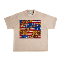 French Oak 4th of July USA flag leopard sunflower 20oz tumble Urban Heavy Tee - Neo Western