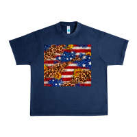Navy 4th of July USA flag leopard sunflower 20oz tumble Urban Heavy Tee - Neo Western