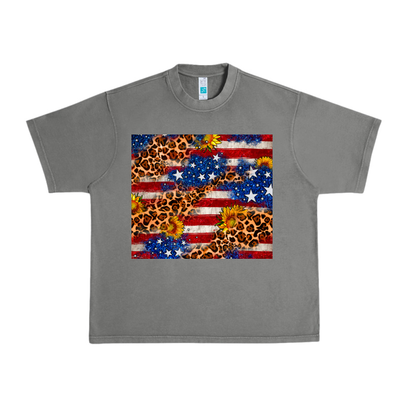 4th Of July Usa Flag Leopard Sunflower 20oz Tumble Urban Heavy Tee by Neo Western | Teevron
