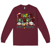 Burgundy santas favorite speech therapist Long Sleeve Tee - AdoDesignShop