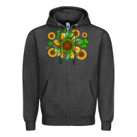 Charcoal Heather st patricks sunflowers with shamrock and glitters with leopard Zipper Hoodie - Artiststas