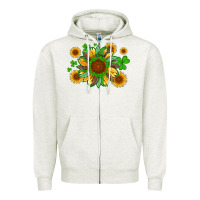 Oatmeal Heather st patricks sunflowers with shamrock and glitters with leopard Zipper Hoodie - Artiststas
