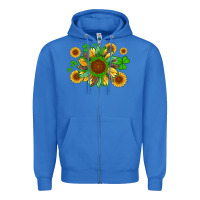 True Royal st patricks sunflowers with shamrock and glitters with leopard Zipper Hoodie - Artiststas