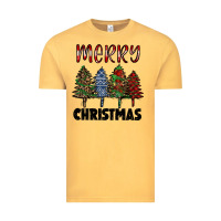 Vintage Mustard merry christmas trees Vintage Tee - RanaPortraitStore
