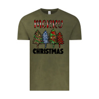 Vintage Olive merry christmas trees Vintage Tee - RanaPortraitStore