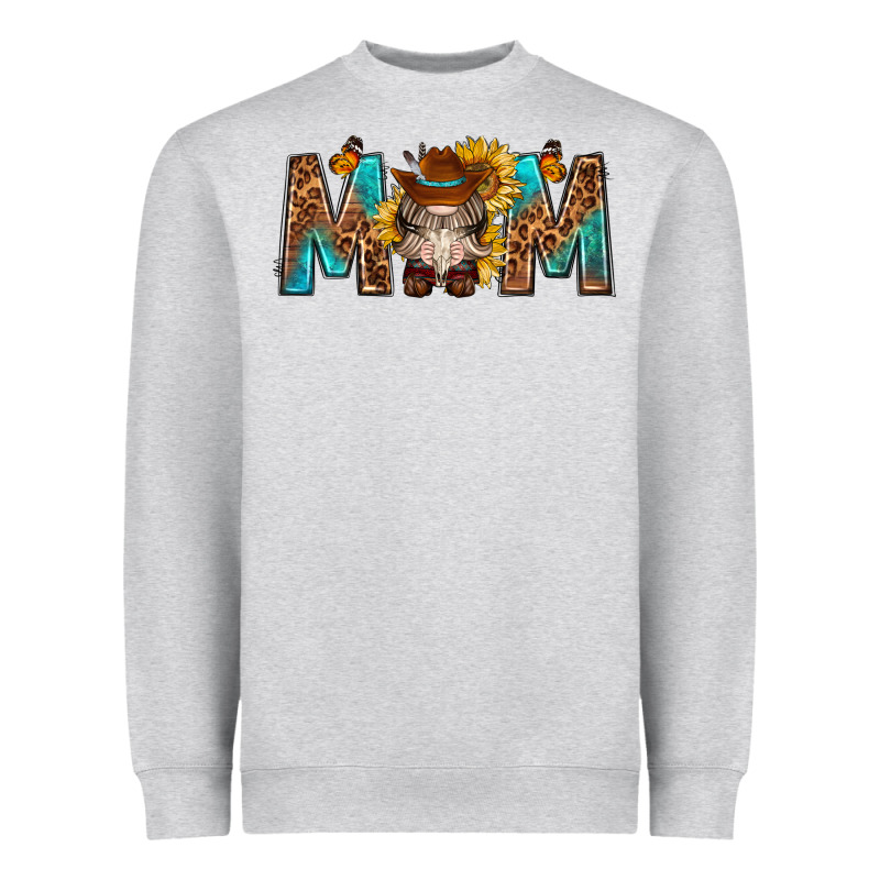 Mom With Bull Skull Heavyweight Sweatshirt by texasbilliewilder | Teevron