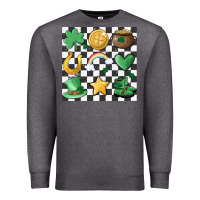 Charcoal Heather checker board lucky charms Premium Sweatshirt - MaliasSmallBusiness