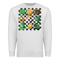 Oatmeal Heather checker board lucky charms Premium Sweatshirt - MaliasSmallBusiness
