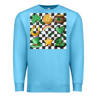 Ocean Blue checker board lucky charms Premium Sweatshirt - MaliasSmallBusiness