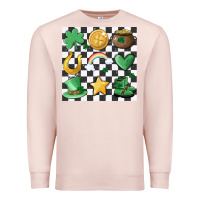Pale Pink checker board lucky charms Premium Sweatshirt - MaliasSmallBusiness