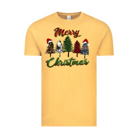 Vintage Mustard merry christmas trees Vintage Tee - RanaPortraitStore