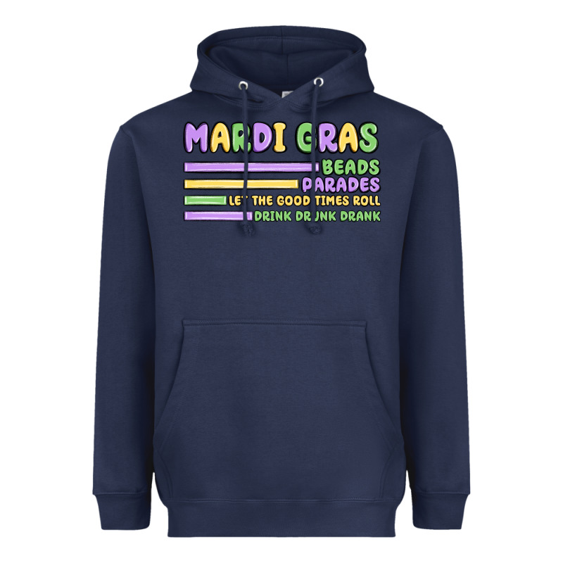 Mardi Gras Beads Heavyweight Hoodie by MaliasSmallBusiness | Teevron