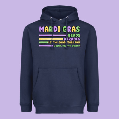 Mardi Gras Beads Heavyweight Hoodie Designed By Maliassmallbusiness