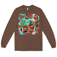 Chestnut football leopard cactus seamless pattern Long Sleeve Tee - JahusDesignShop