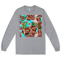Heather Grey football leopard cactus seamless pattern Long Sleeve Tee - JahusDesignShop