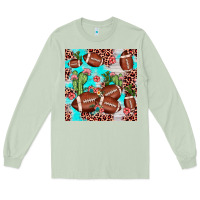 Matcha football leopard cactus seamless pattern Long Sleeve Tee - JahusDesignShop